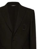 Dolce & Gabbana logo-embroidered single-breasted jacket