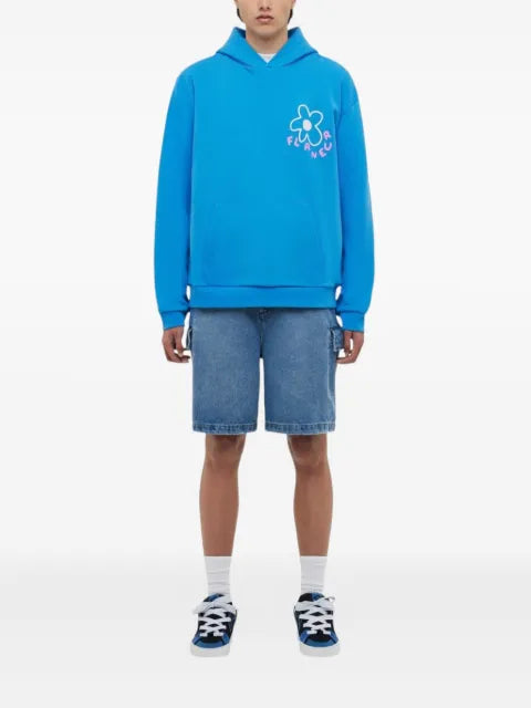 FLÂNEUR flower-print cotton hoodie