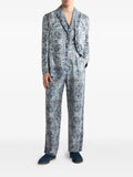 ETRO single-breasted silk jacket with placed pocket-square paisley print